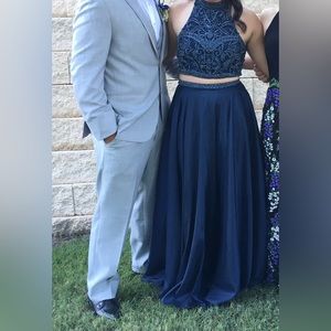 Sherri Hill navy blue formal dress size 10.